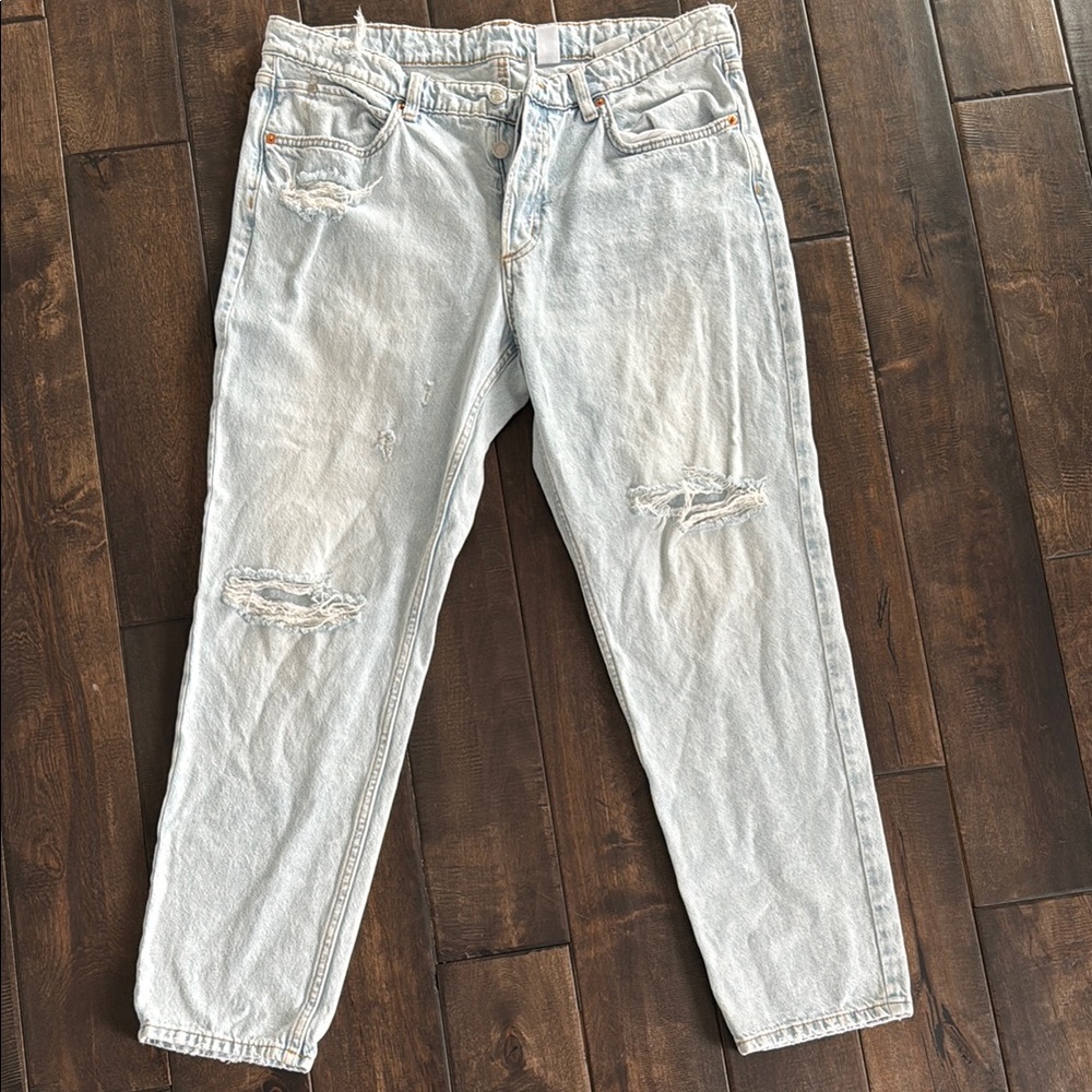 H&M &Denim Light Blue Distressed Jeans